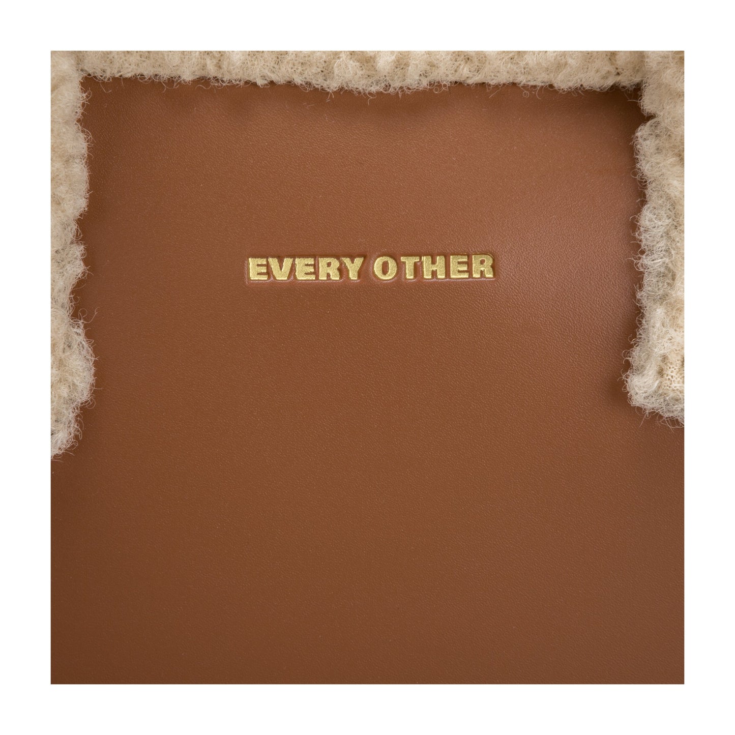 Square Shearling Grab Bag | Brown