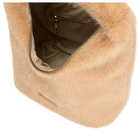 Faux Fur Scoop Grab Bag | Tan