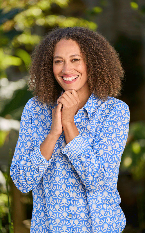 Lisbon Cotton Shirt | Blue