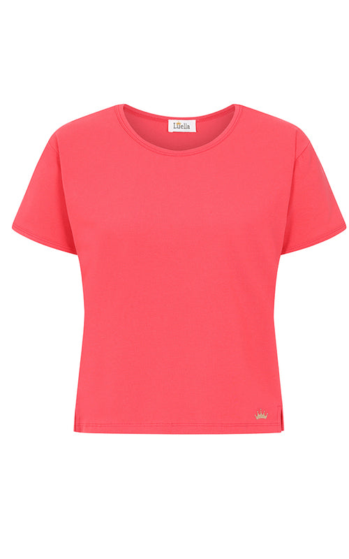 Luella Cotton Round Neck T-Shirt | Geranium