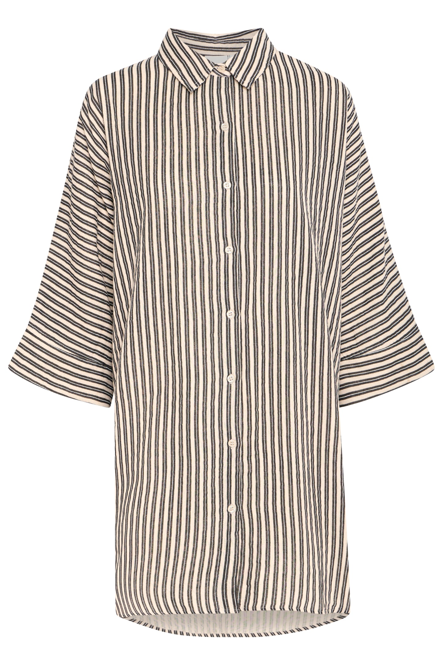 Ichi Iafoxa Striped Beach Shirt | Black Stripe