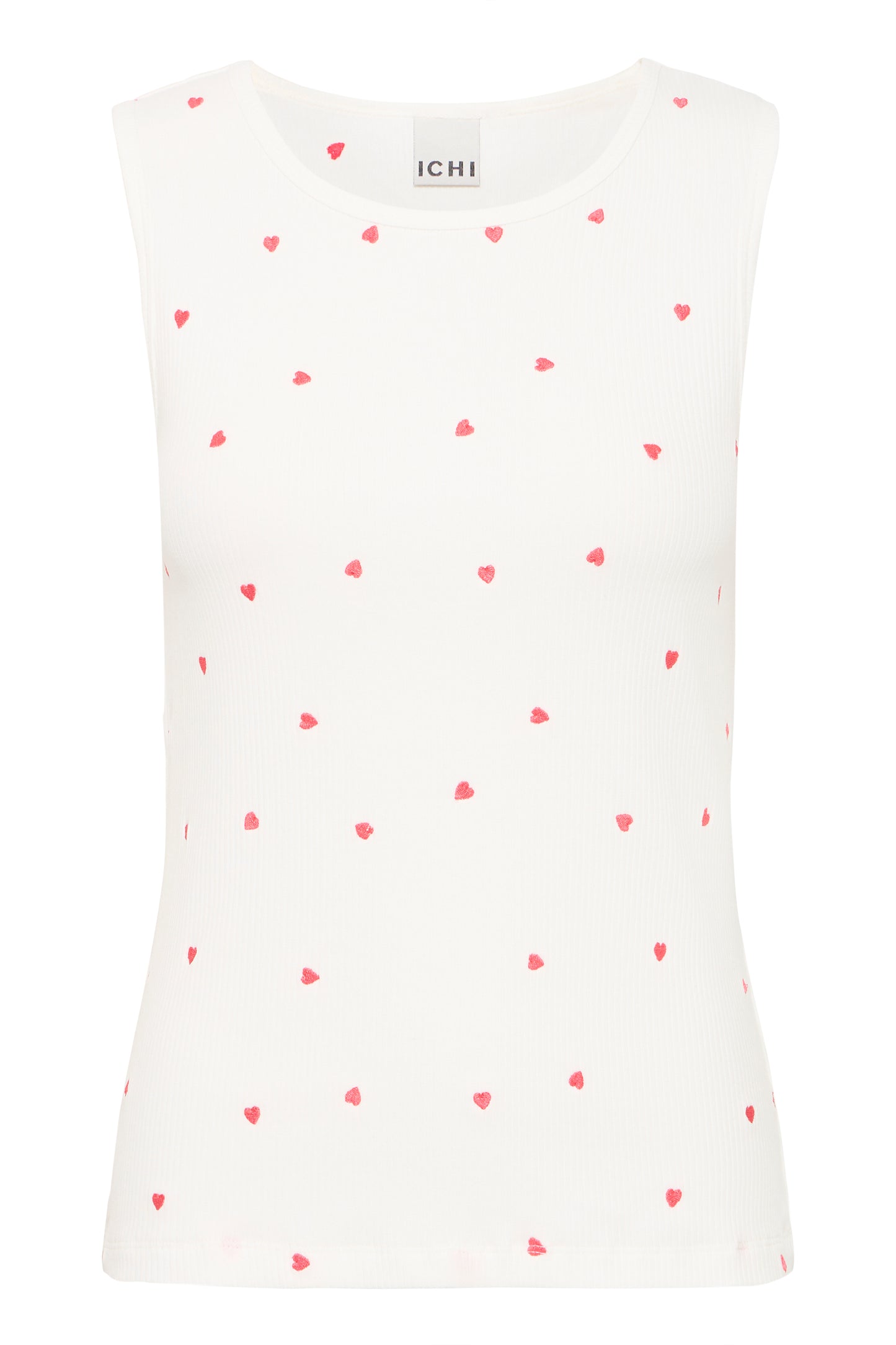 Ichi Ihpalma Vest Top | Cloud Dancer with Heart Emblem