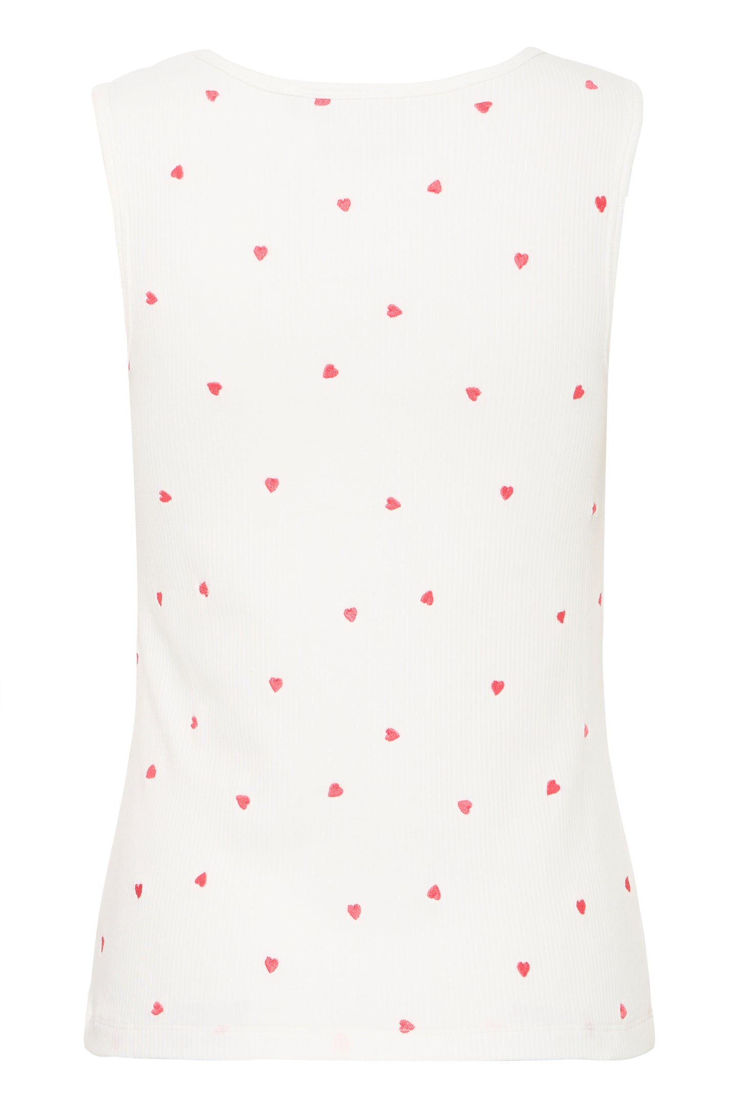 Ichi Ihpalma Vest Top | Cloud Dancer with Heart Emblem