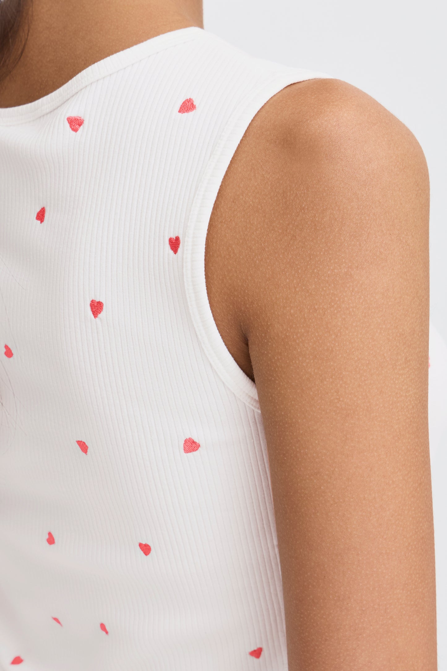Ichi Ihpalma Vest Top | Cloud Dancer with Heart Emblem
