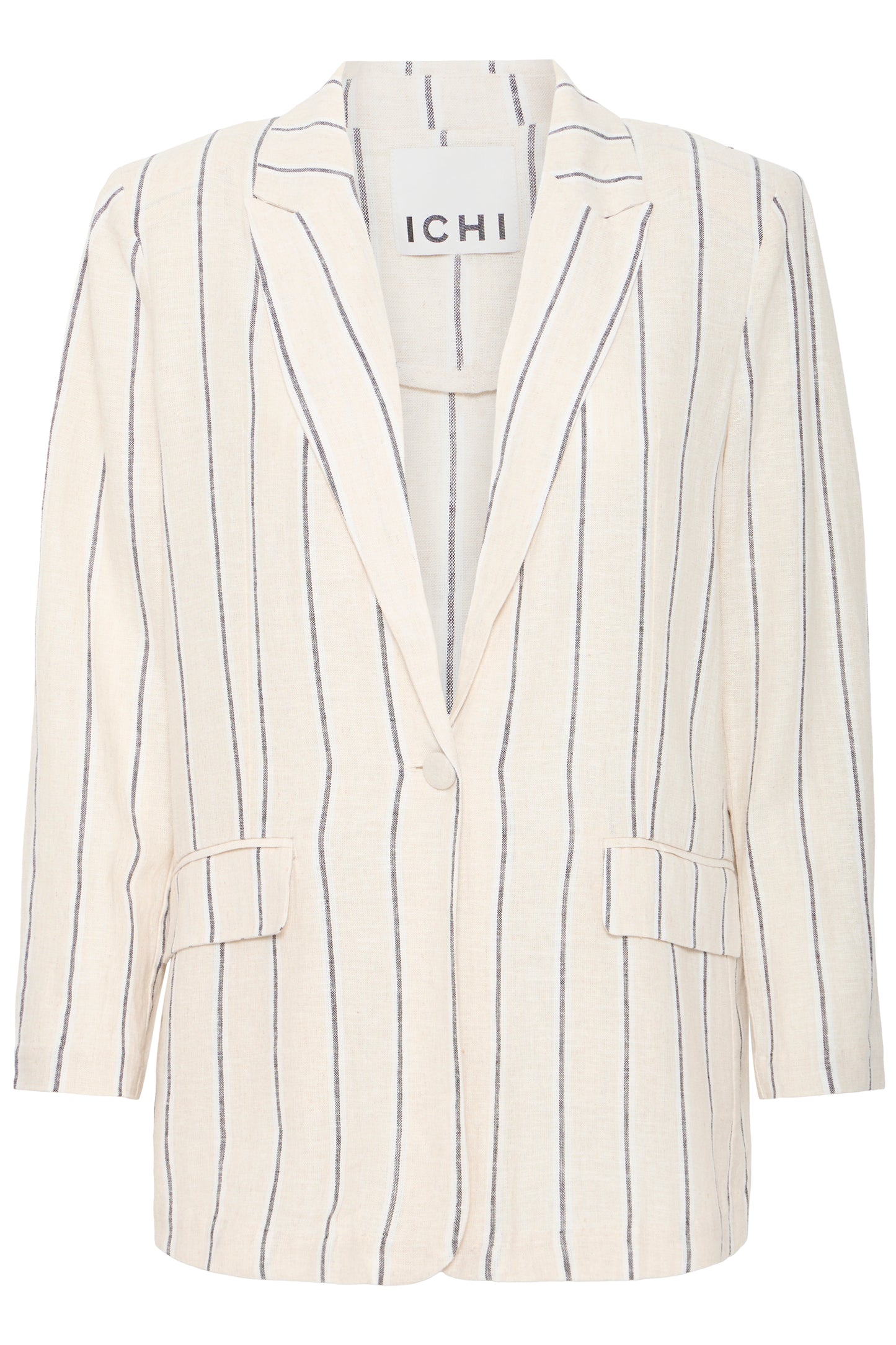 Ichi IhLinno Blazer | Natural Ecru Stripe