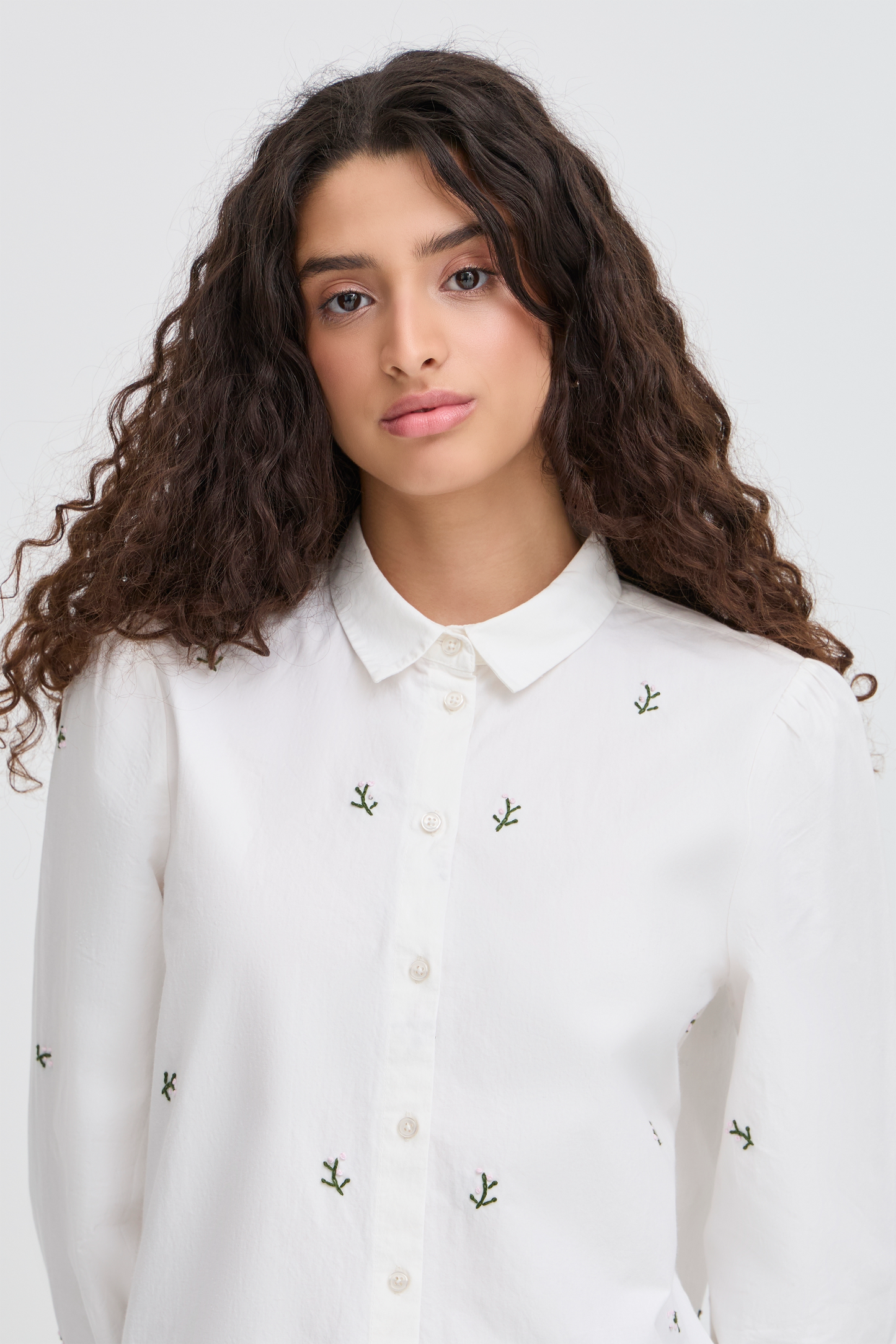Ichi Sanaz Shirt | Alaskan Blue Flower Emb