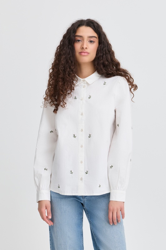 Ichi Sanaz Shirt | Alaskan Blue Flower Emb