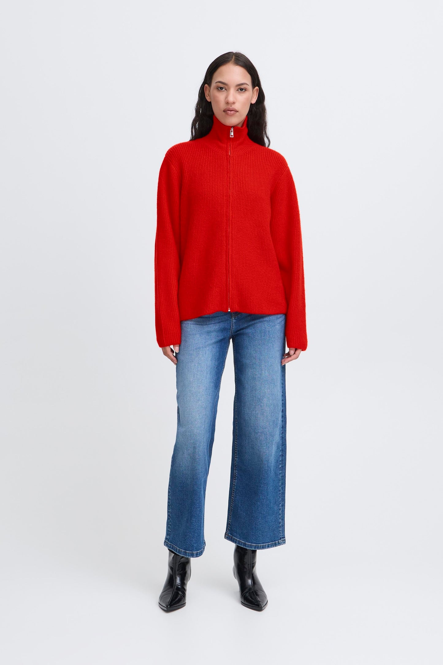 Ichi Ducie Cardigan | Fiery Red