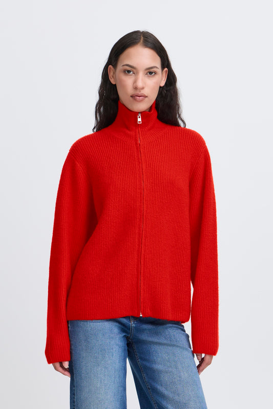 Ichi Ducie Cardigan | Fiery Red