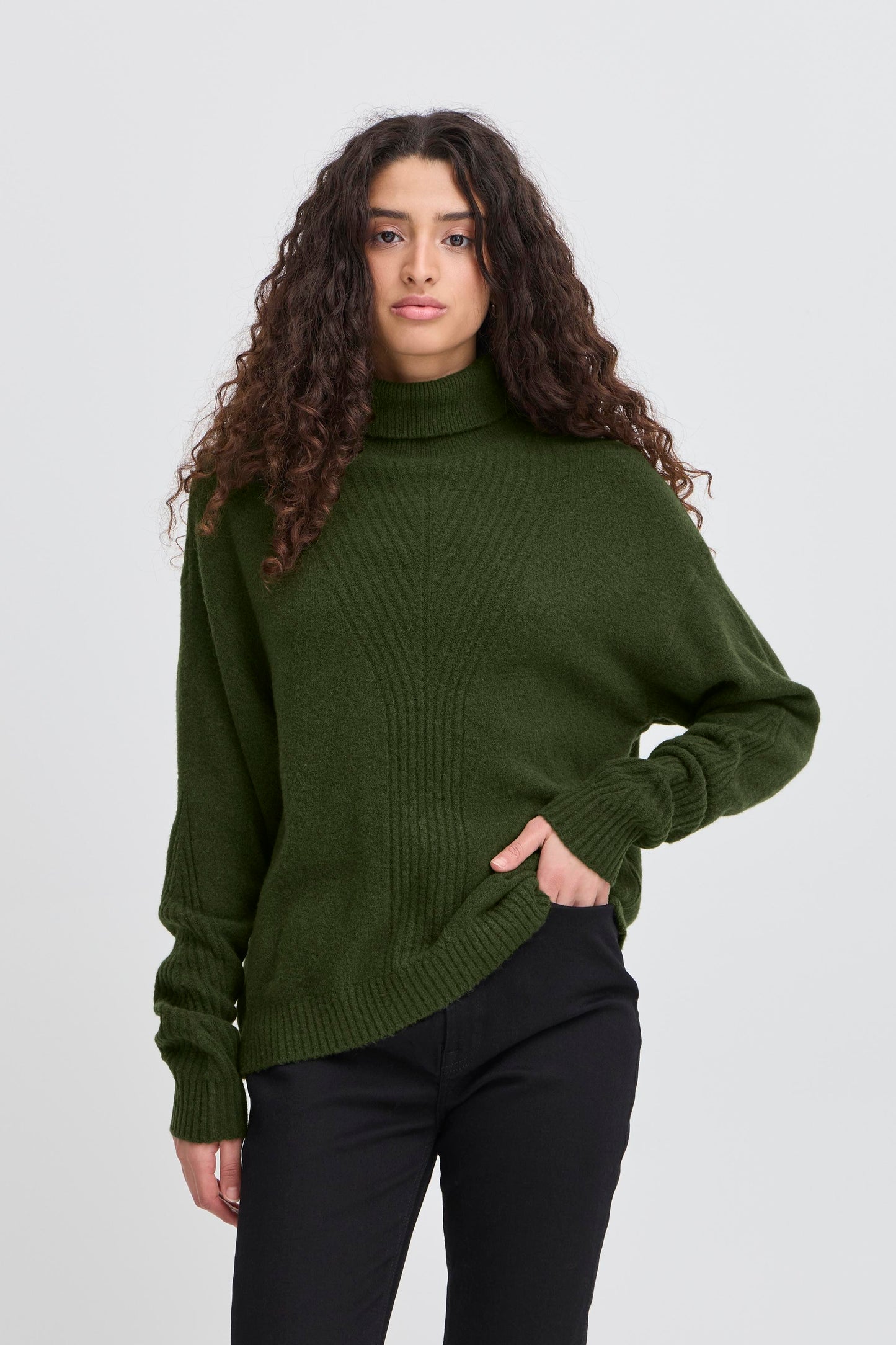 Ichi Dasila Roll Neck Jumper | Rifle Green