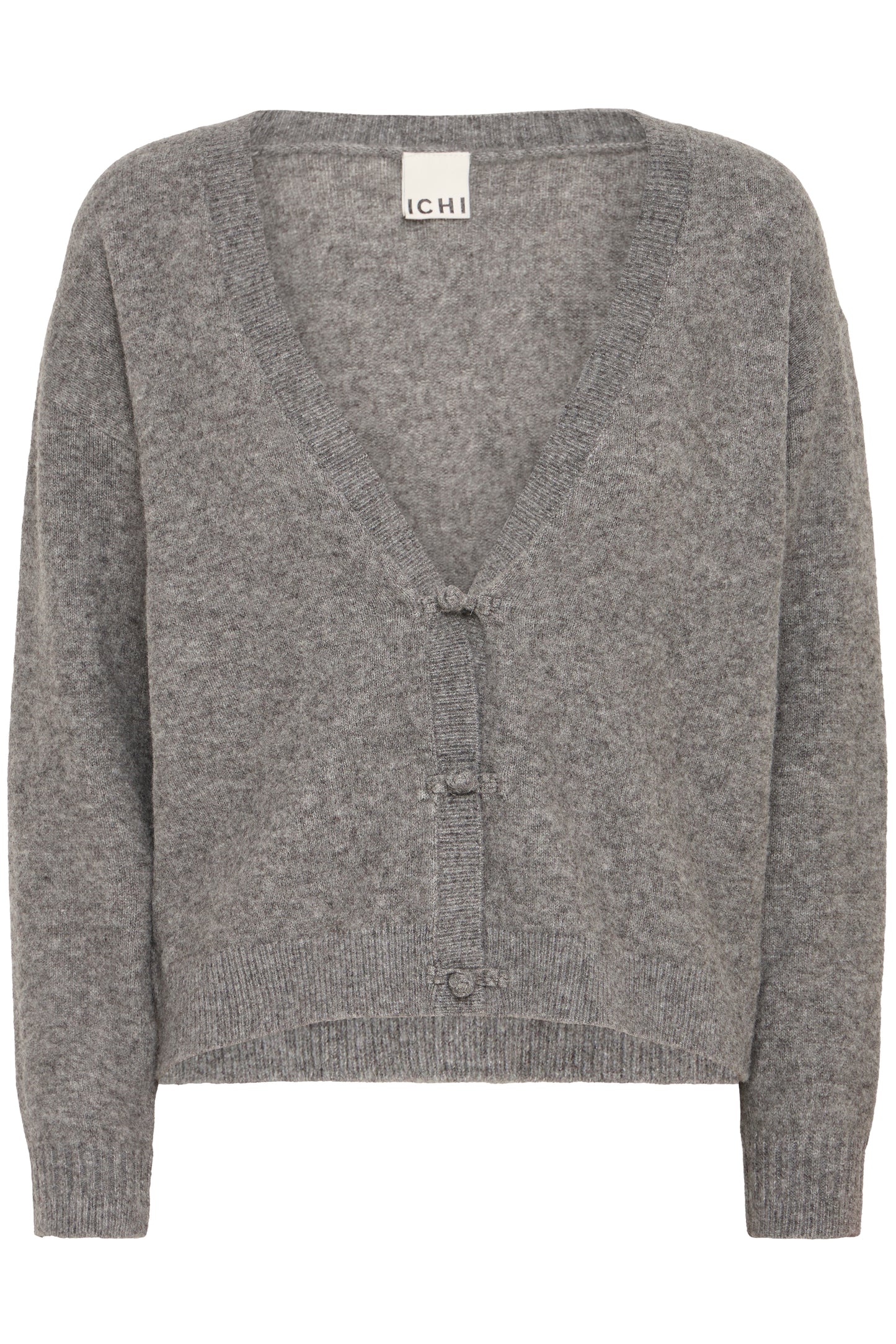 Ichi IhDasila Cardigan | Dark Grey Melange