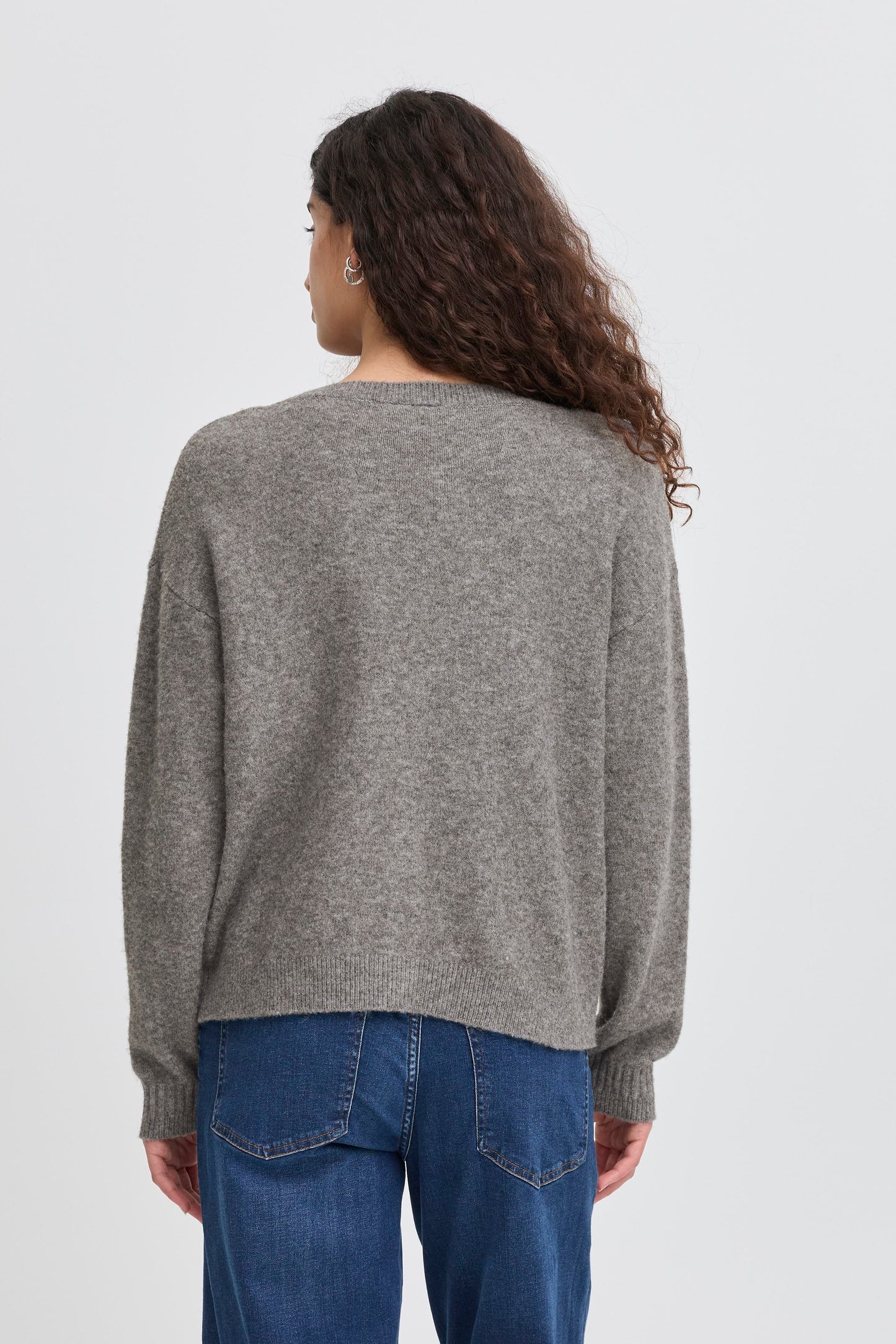 Ichi Dasila Cardigan | Dark Grey Melange