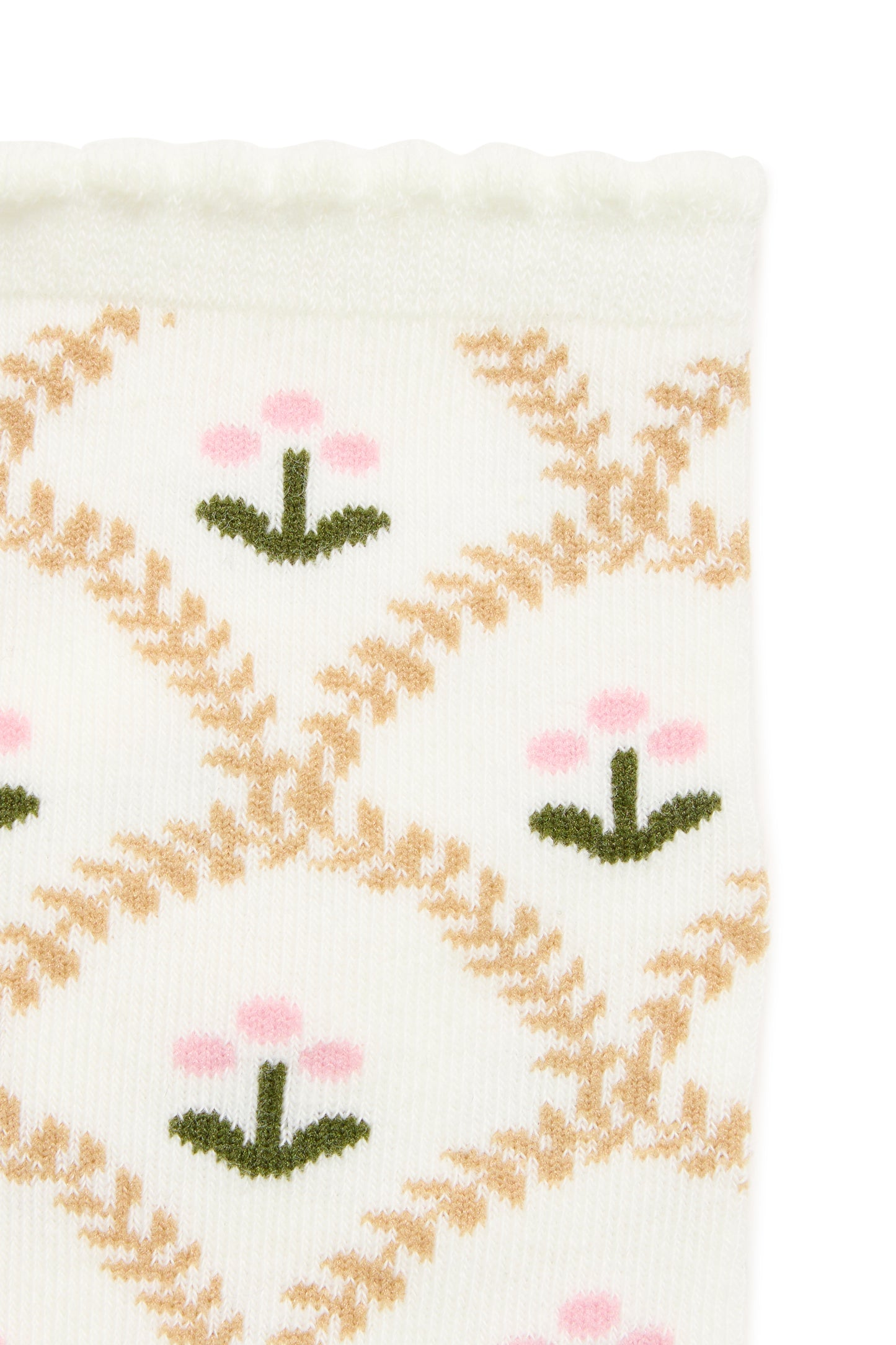 Ichi Floral Socks | Travertine