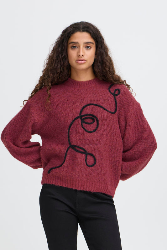 Ichi Catrina Pullover | Maroon
