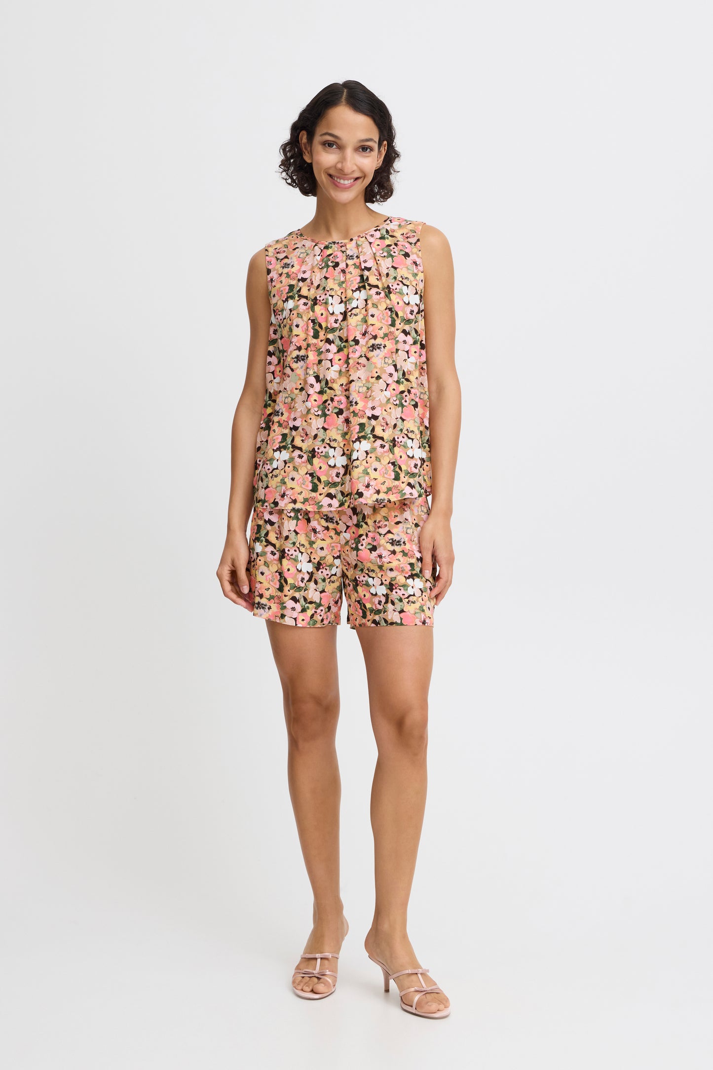 B Young Bymmjoella Sleeveless Top | Coral Blush Flower