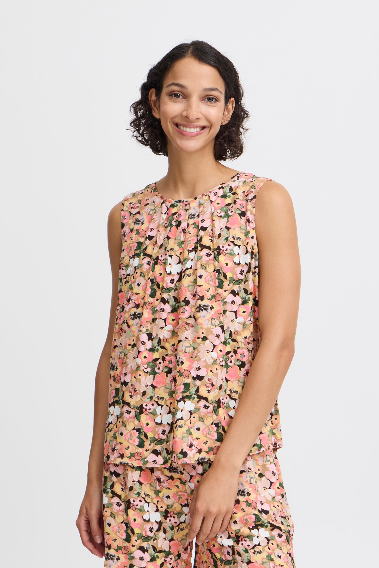B Young Bymmjoella Sleeveless Top | Coral Blush Flower