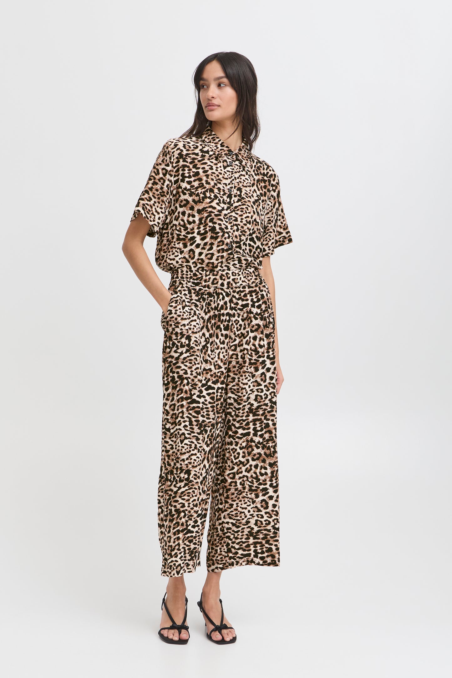 B Young Bymmjoella Crop Pants | Birch Leopard
