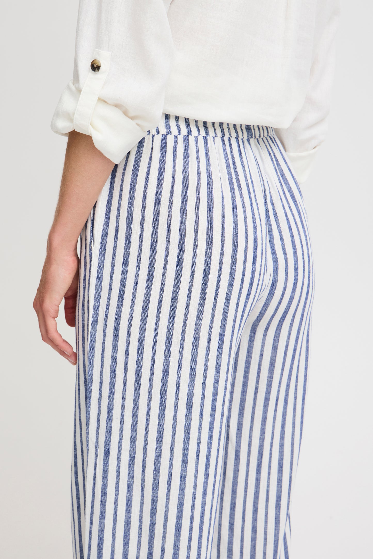 B Young Byfalakka Crop Pants | Marshmallow Stripe Mix