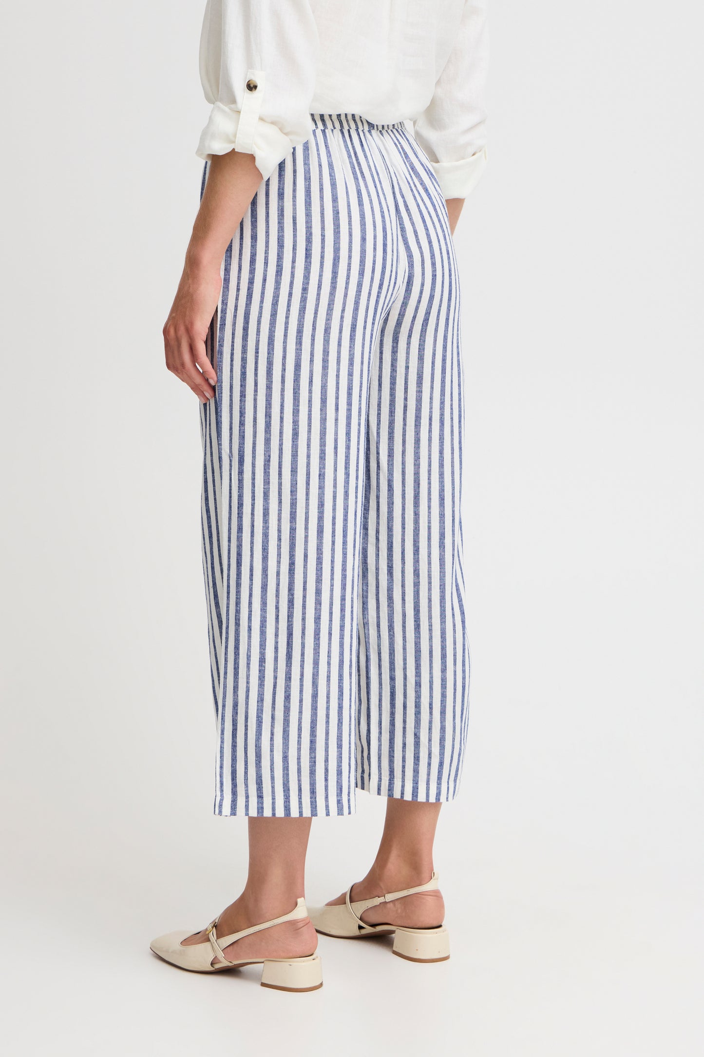 B Young Byfalakka Crop Pants | Marshmallow Stripe Mix