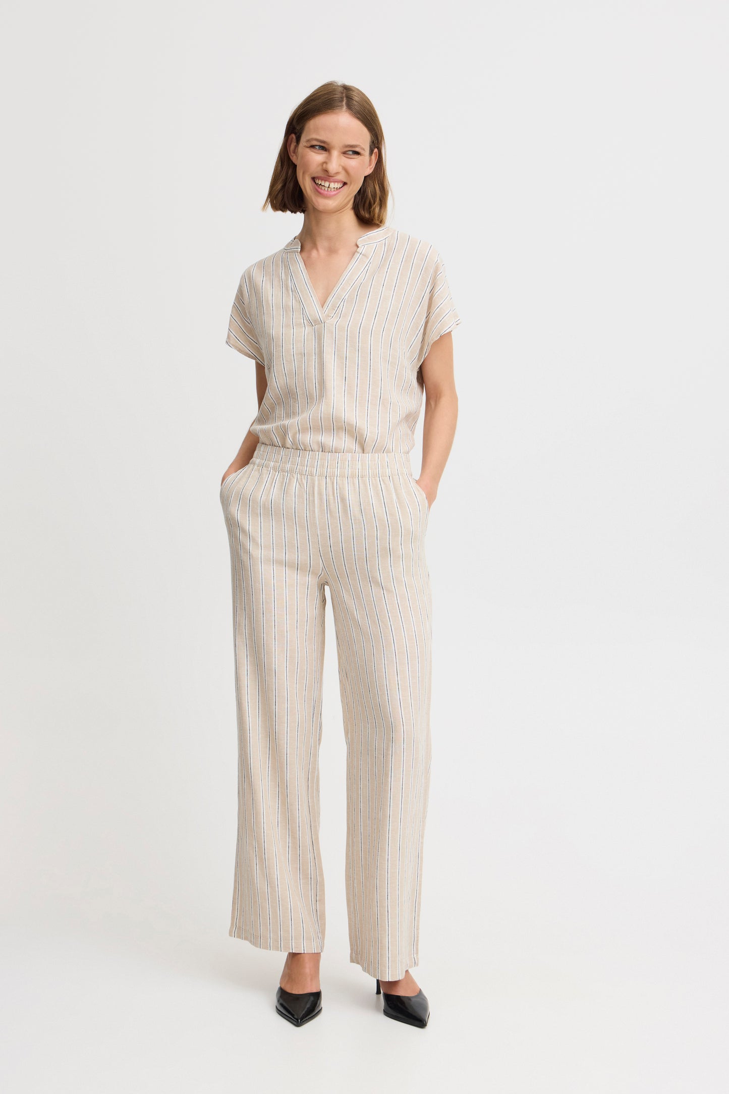 B Young Byfalakka Long Pants | Humus Stripe Mix