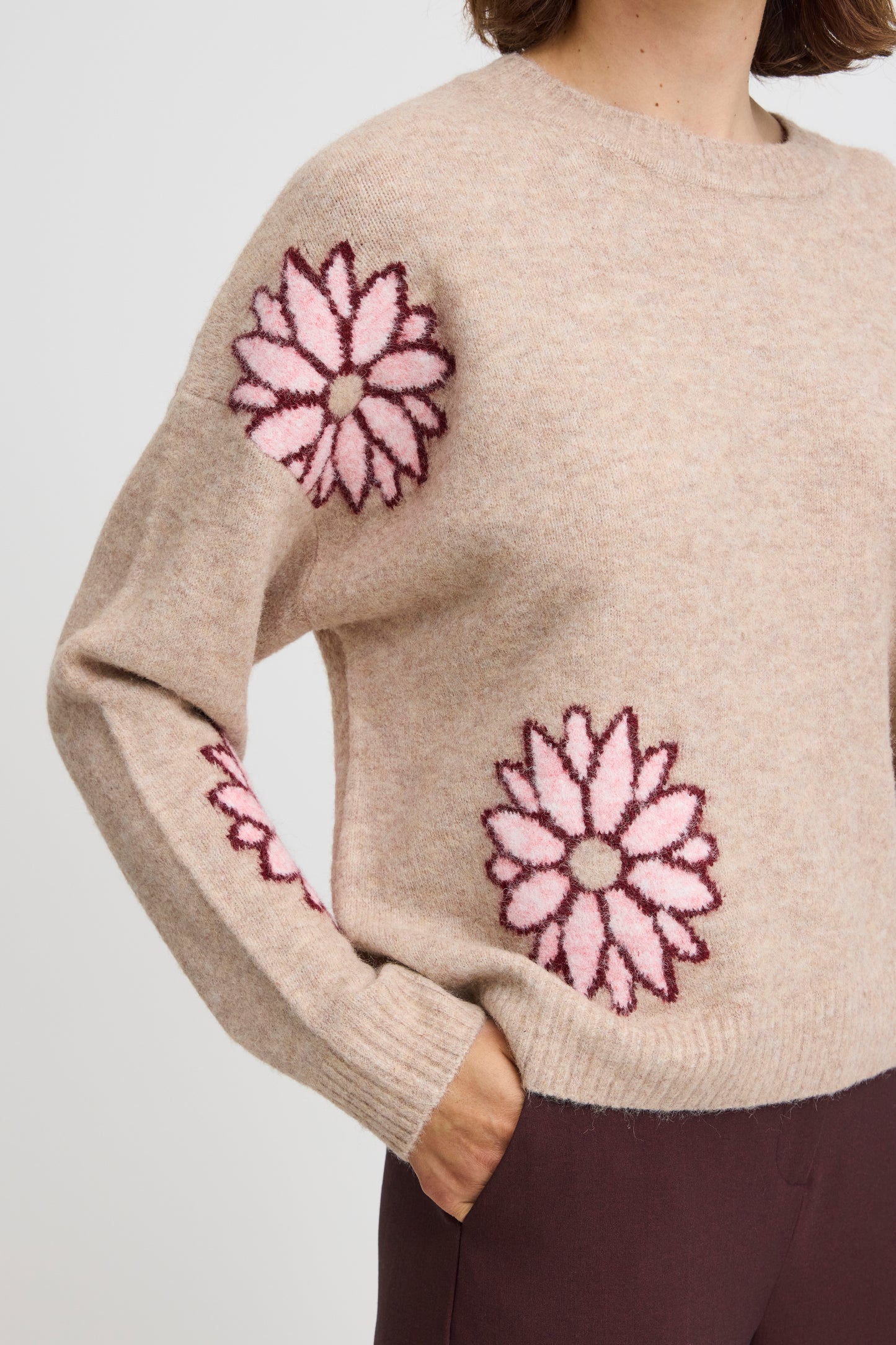 B Young Byomea Jumper | Cement Mix