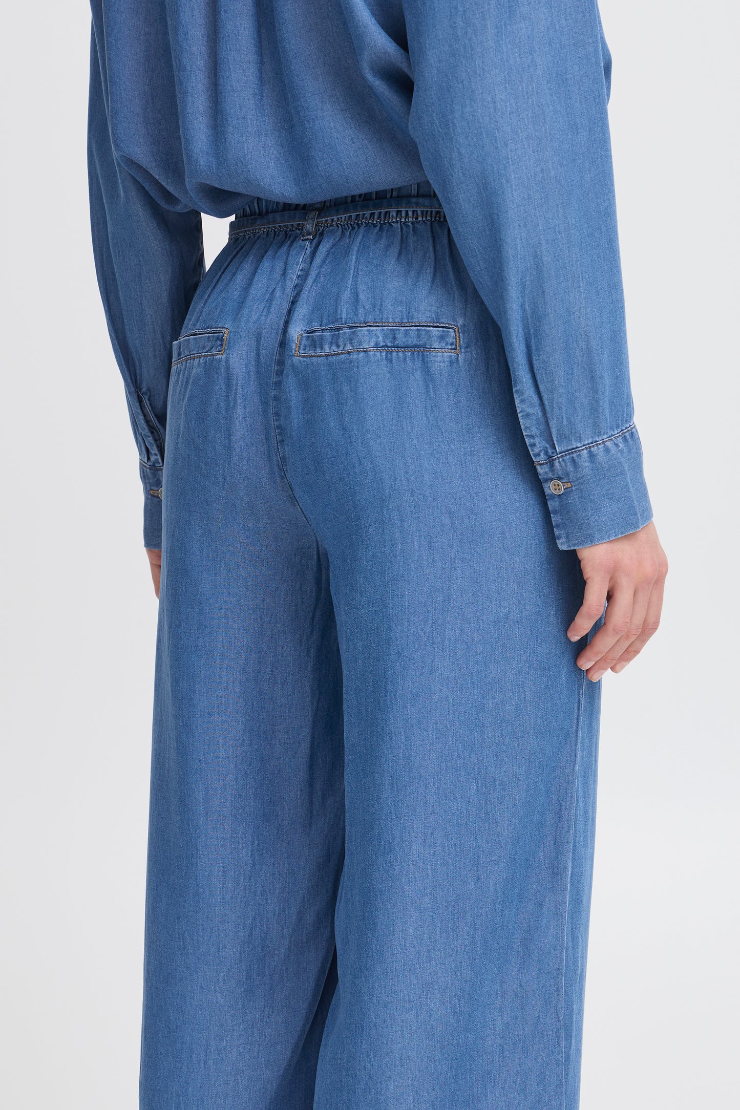 B Young Bykosmo Crop Pants | Mid Blue Wash