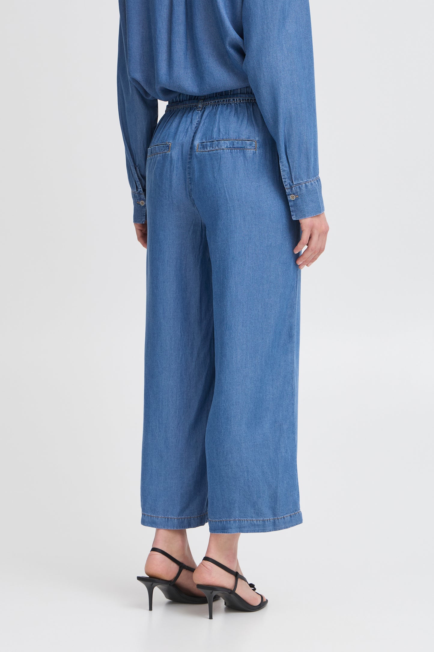 B Young Bykosmo Crop Pants | Mid Blue Wash