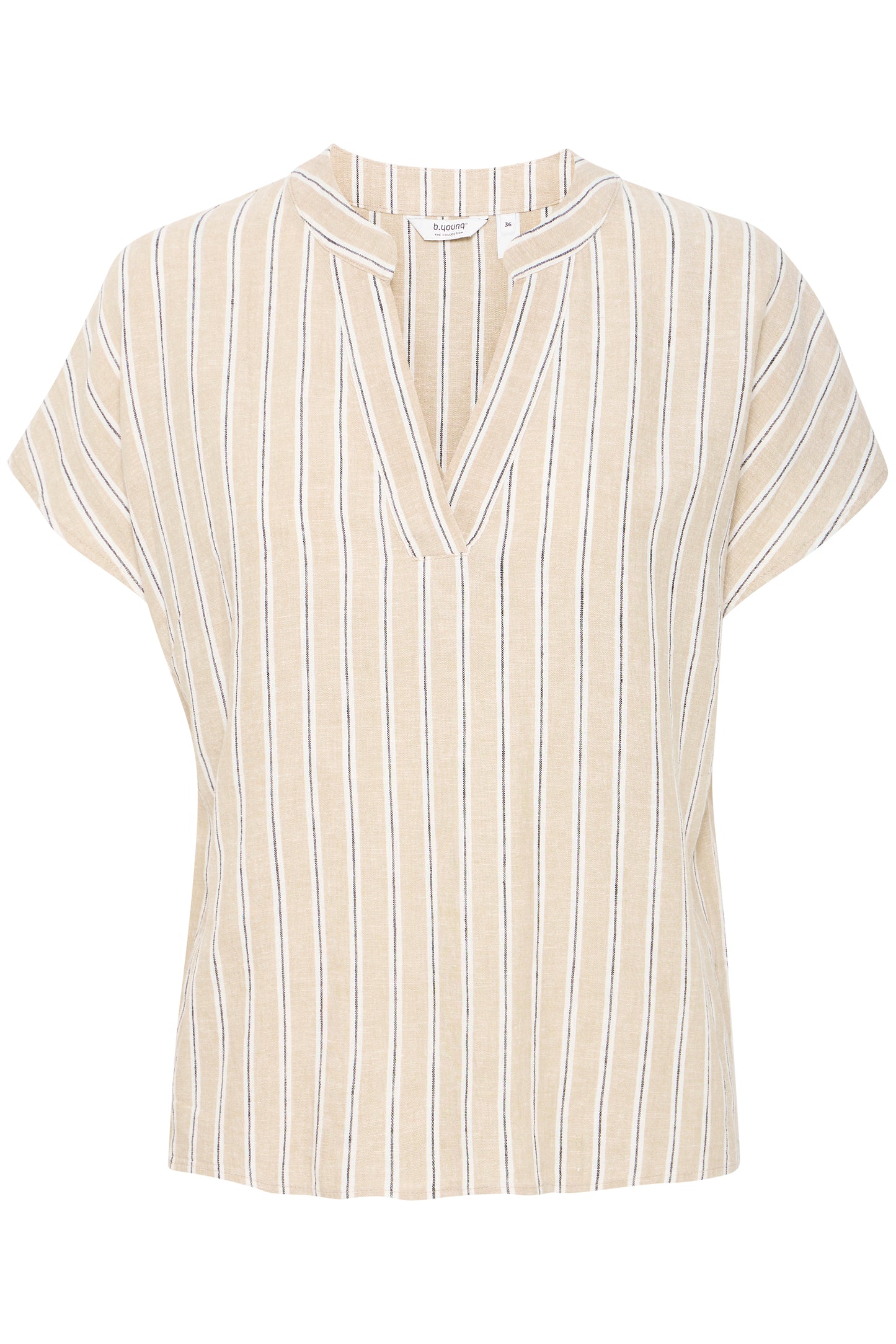 B Young V-Neck Blouse | Humus Stripe Mix