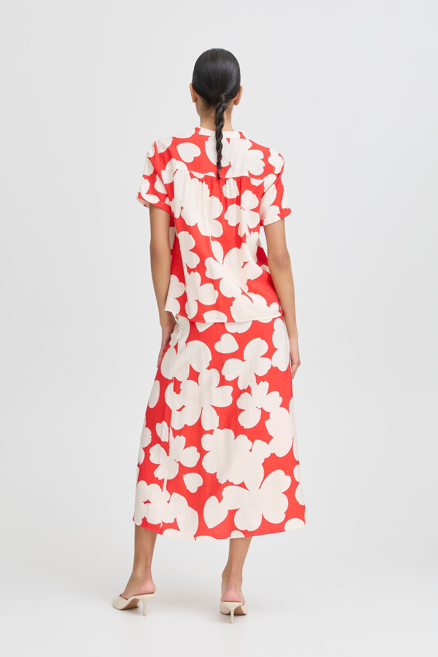 B Young Byibine Short Sleeve Shirt | Flame Flower Mix