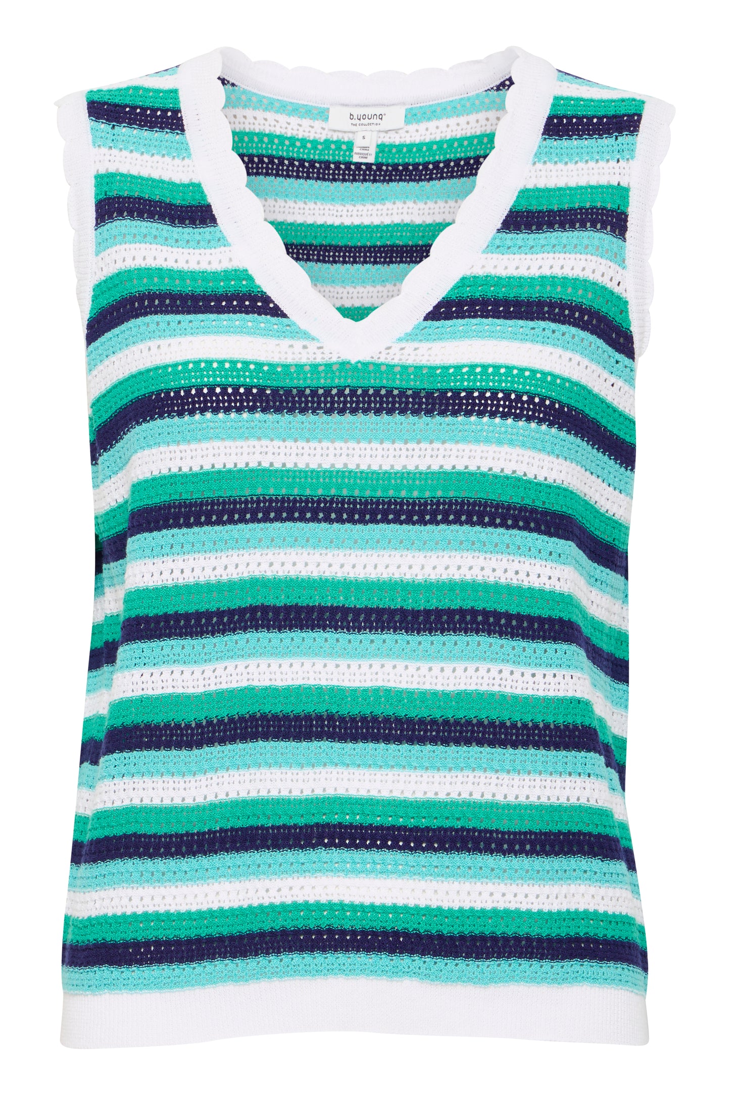 B Young Bynaski V-Neck Vest | Vivid Green Mix