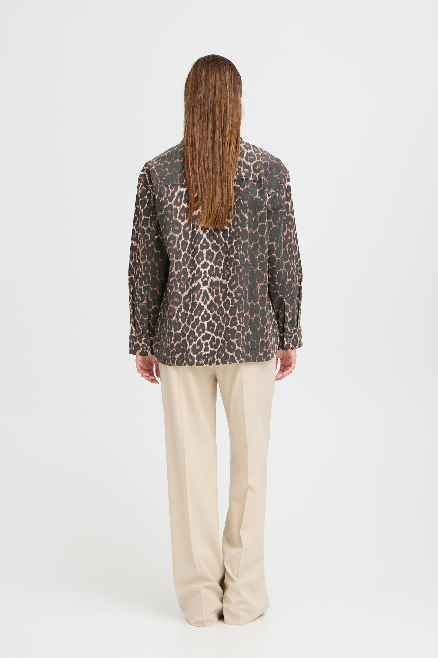 B Young Kenna Shirt | Denim Leopard Mix