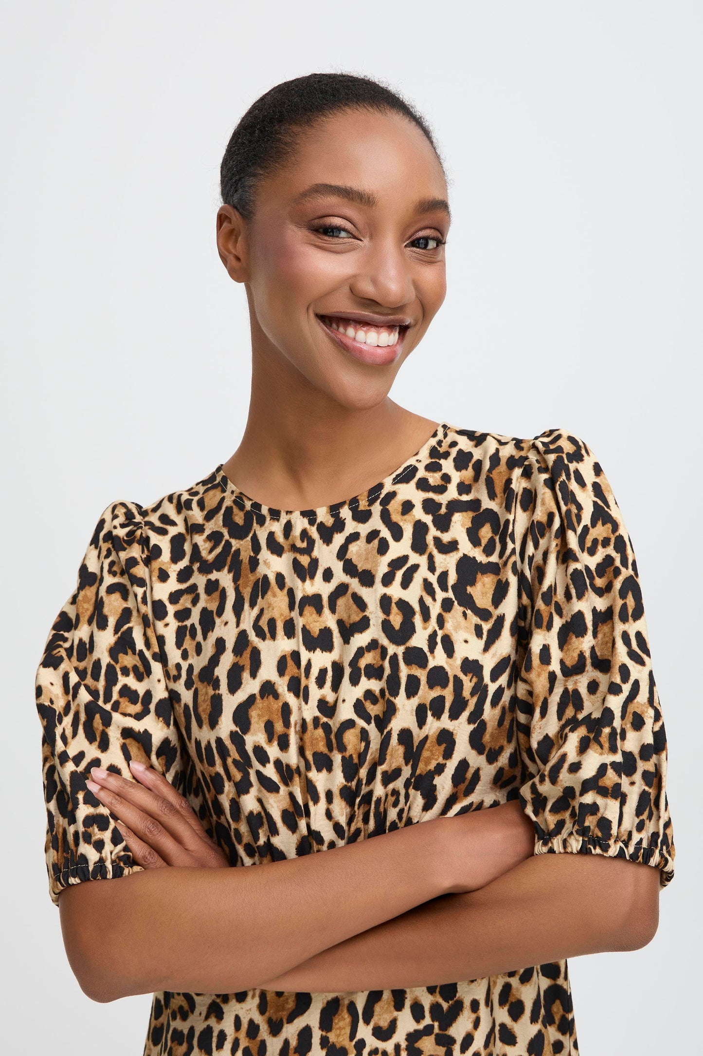 B Young Byihamma Long Dress | Humus Leopard