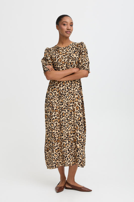 B Young Byihamma Long Dress | Humus Leopard