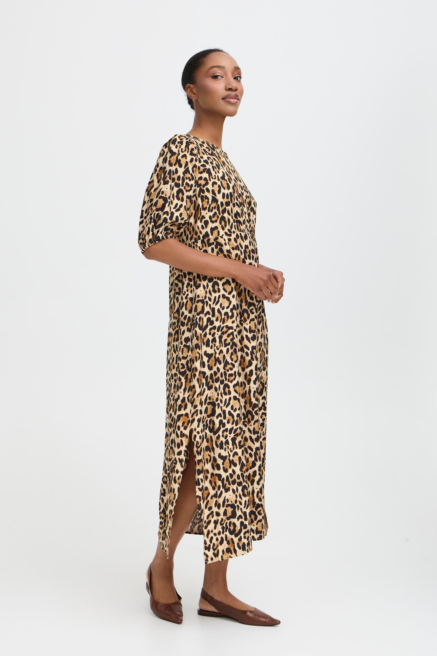 B Young Byihamma Long Dress | Humus Leopard