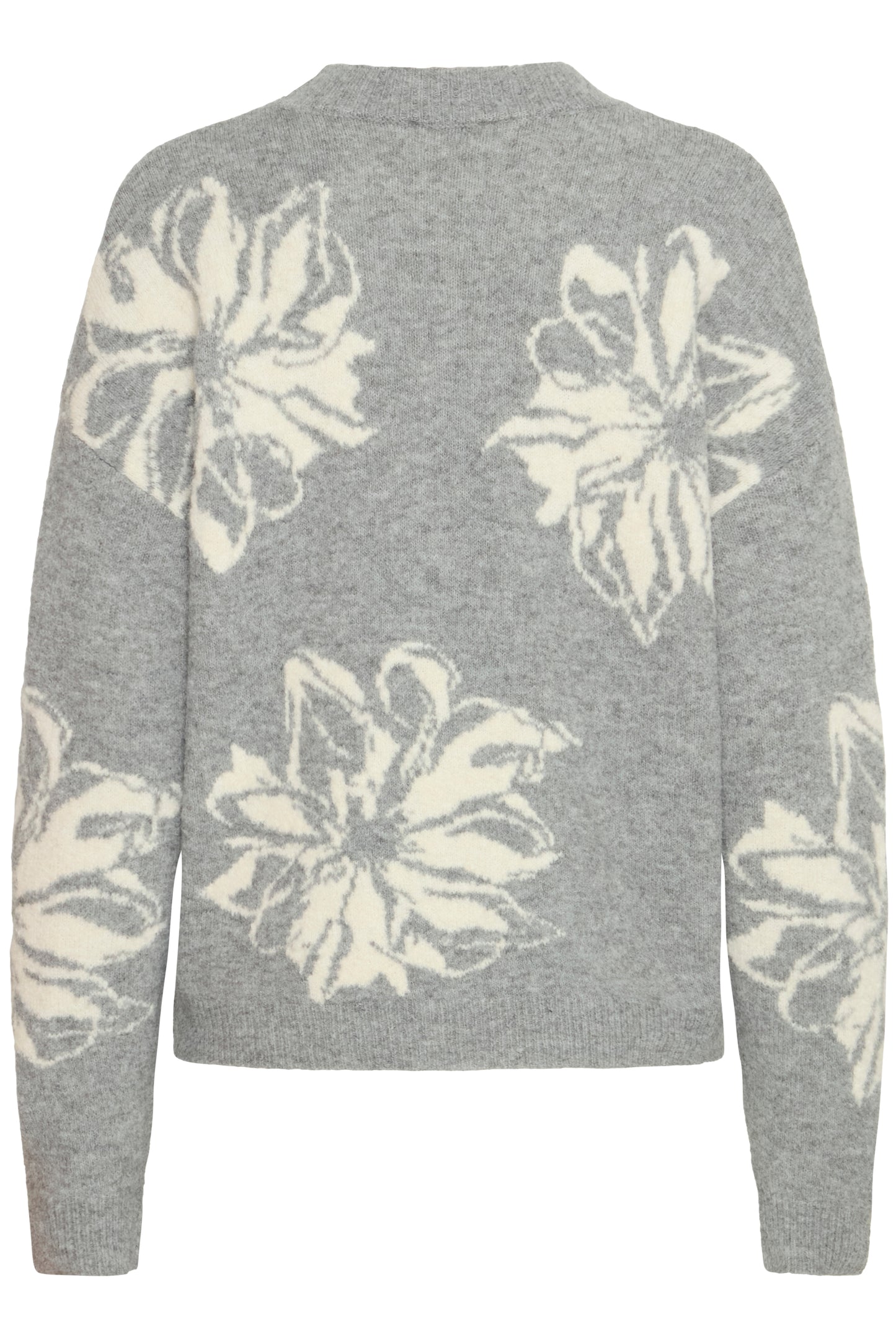 B Young Byomea Flower Jumper | Mid Grey Melange