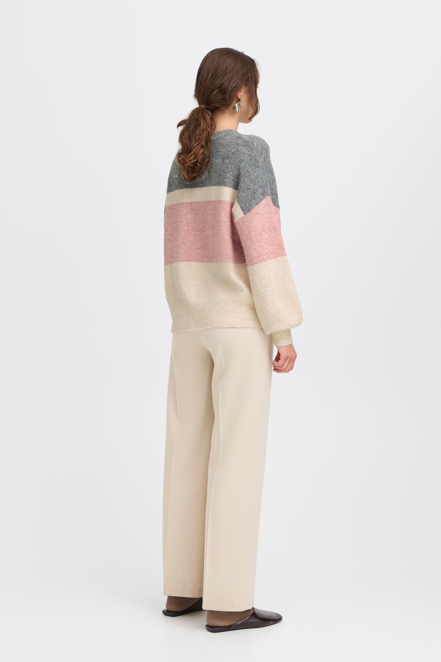 B Young Byomea Round Neck Jumper | Pale Mauve Mix