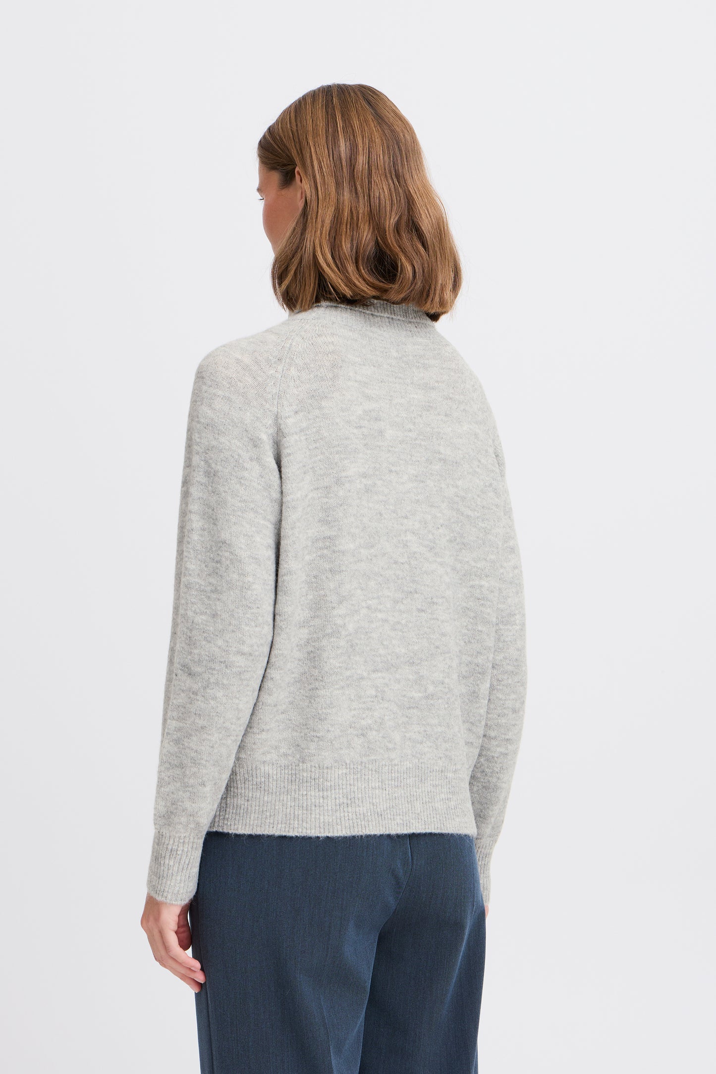 B Young Monna Rollneck | Mid Grey Melange