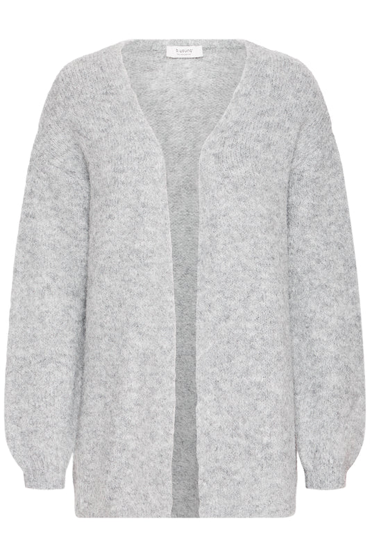B Young Bymillers Cardigan | Mid Grey Melange