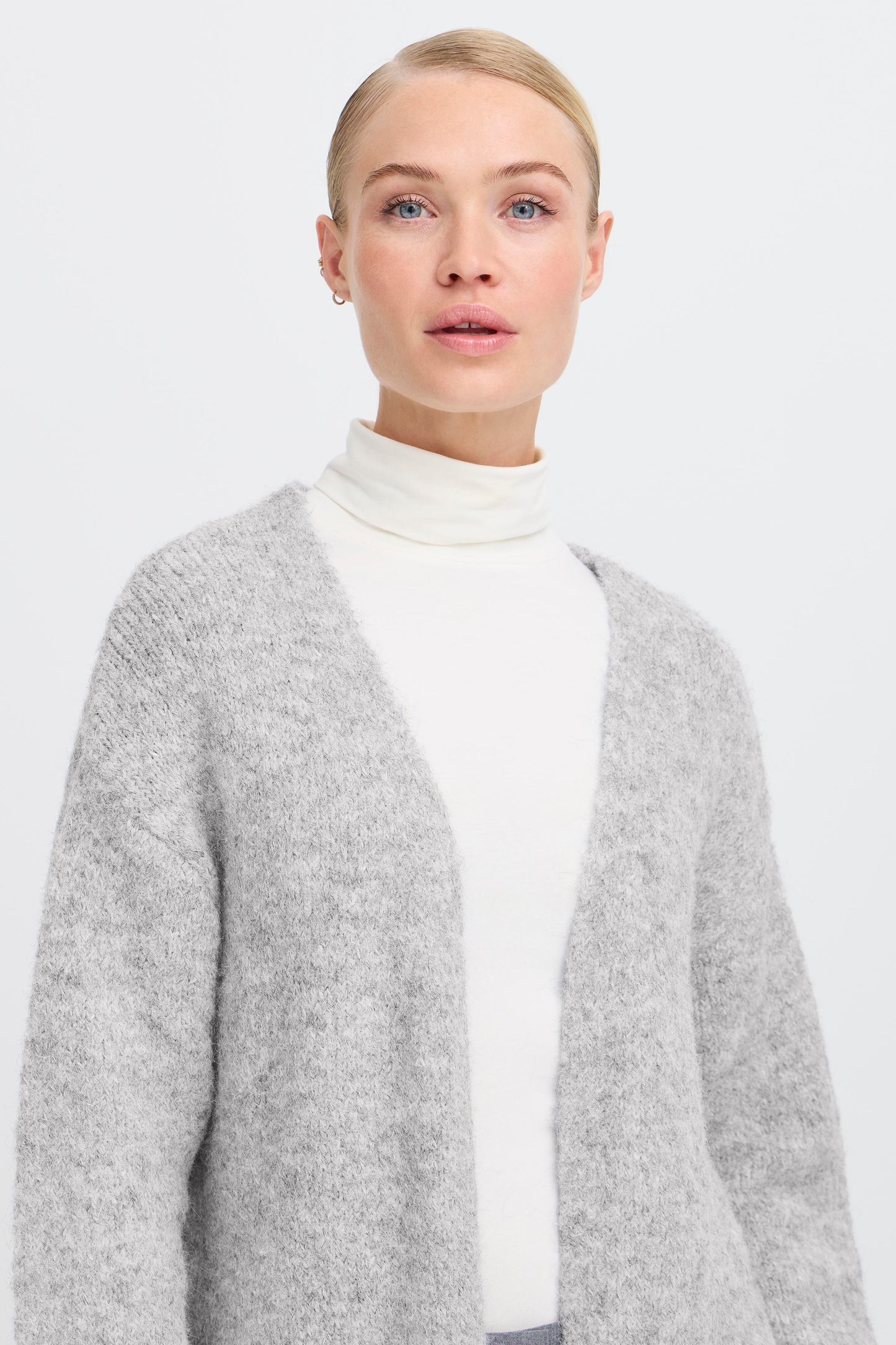 B Young Bymillers Cardigan | Mid Grey Melange