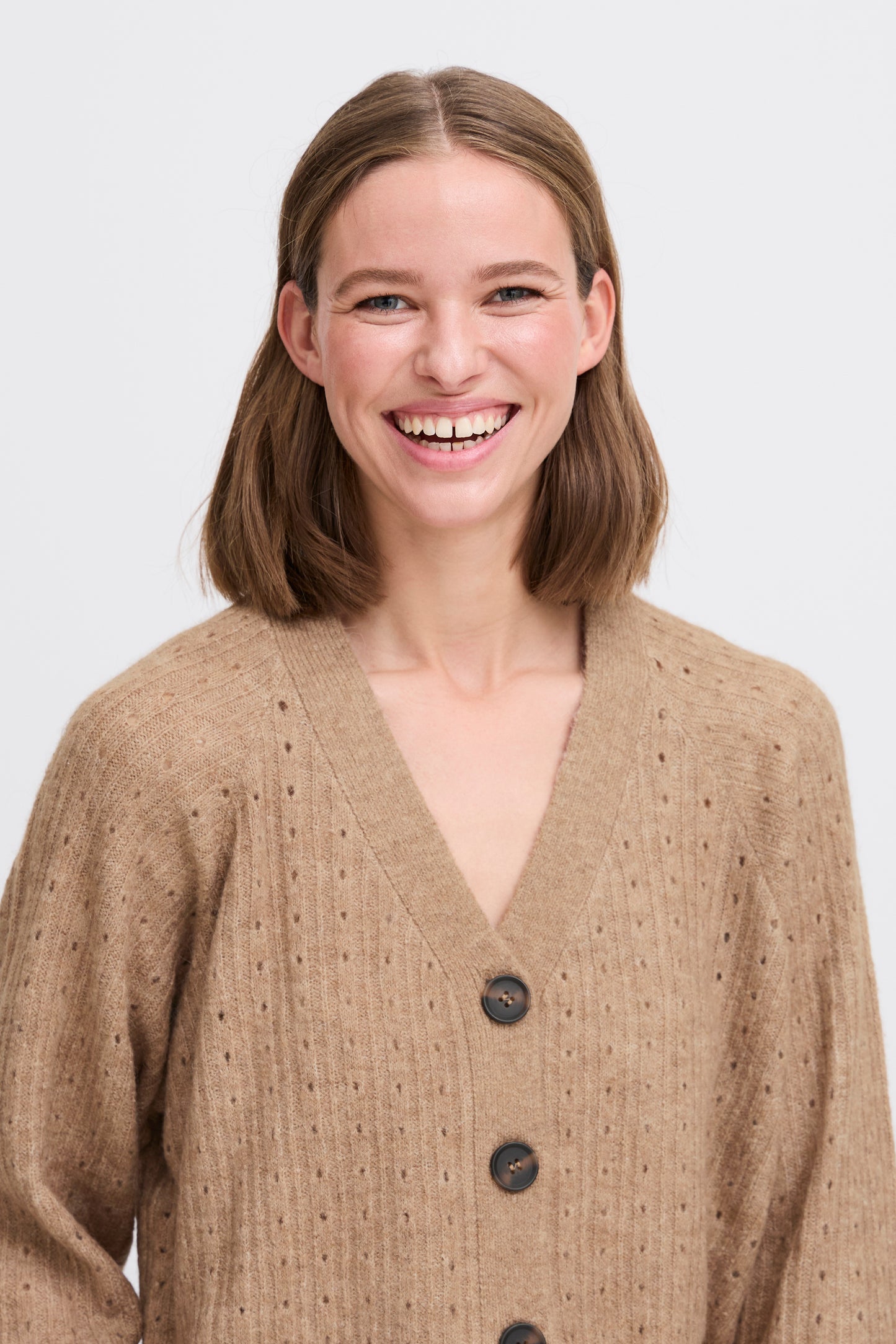 B Young Monna Cardigan | Walnut Melange