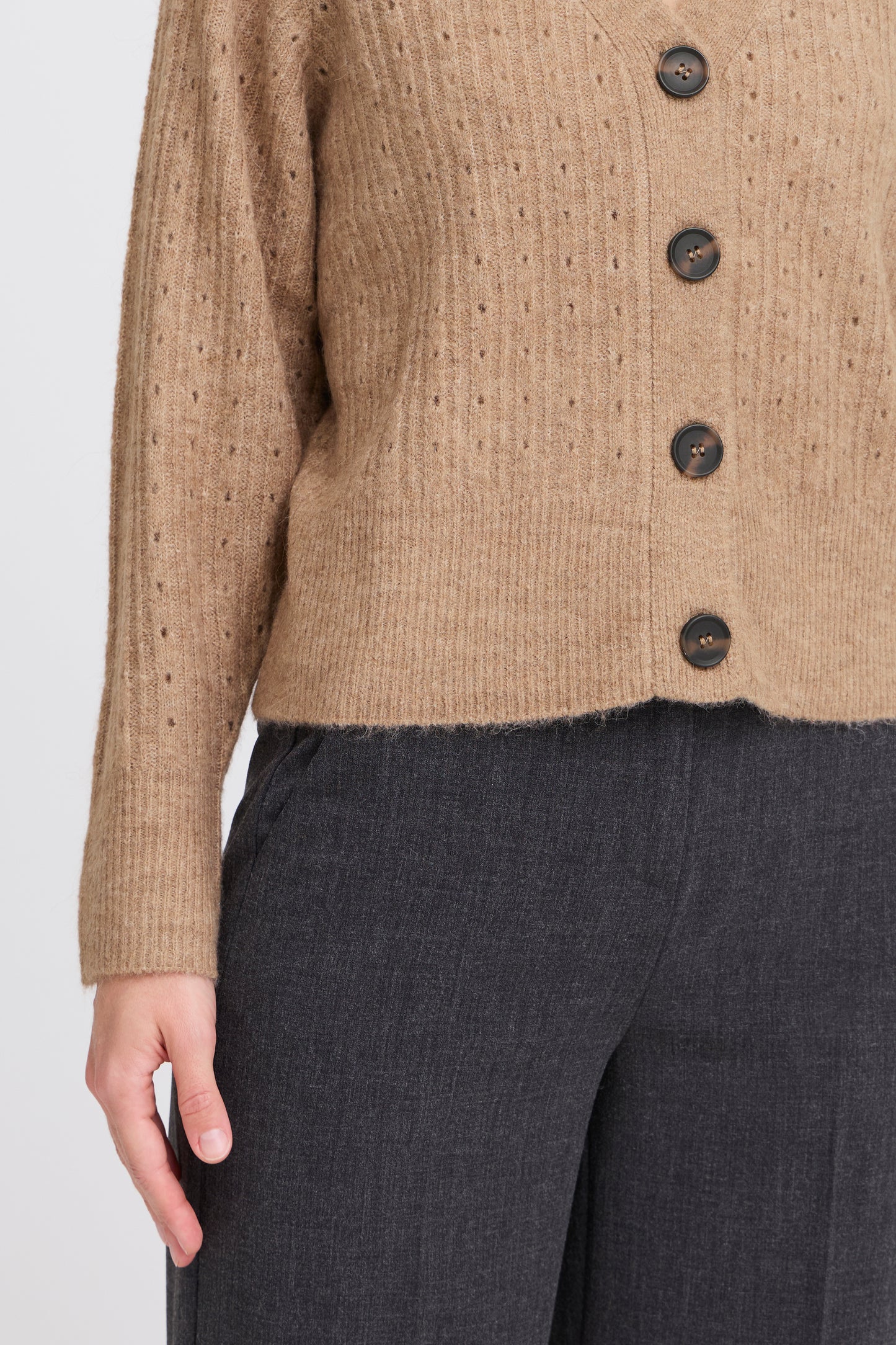 B Young Monna Cardigan | Walnut Melange