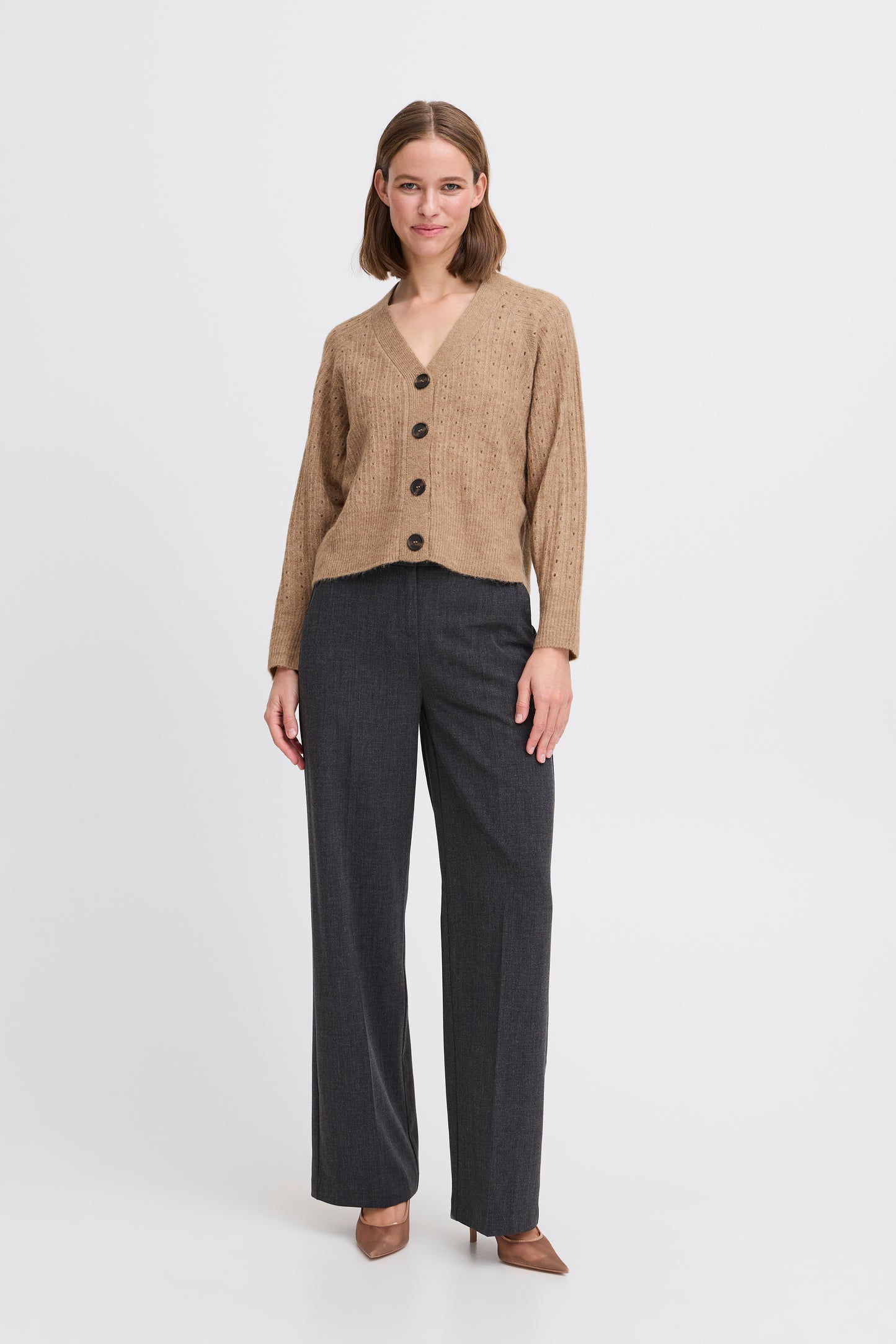 B Young Monna Cardigan | Walnut Melange
