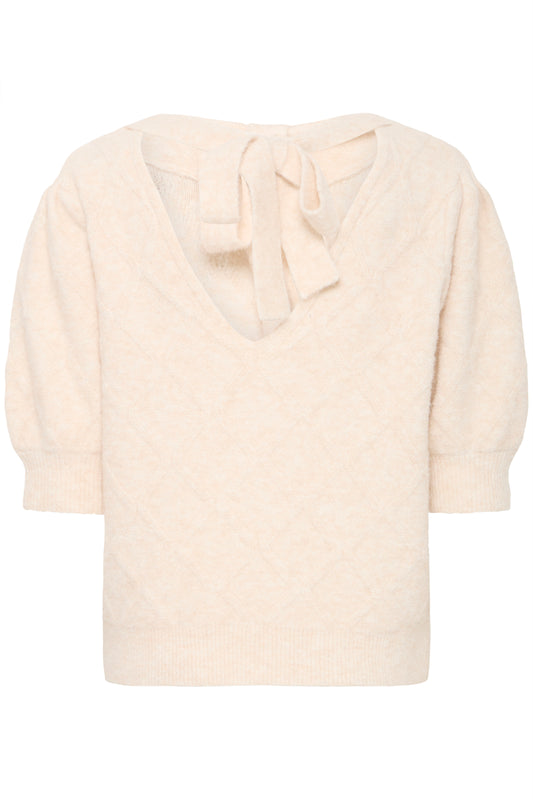B Young Omea Bow Jumper | Birch Melange