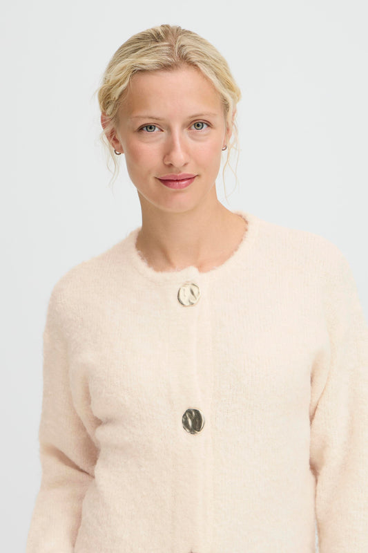 B Young Omanta Cardigan | Birch Melange