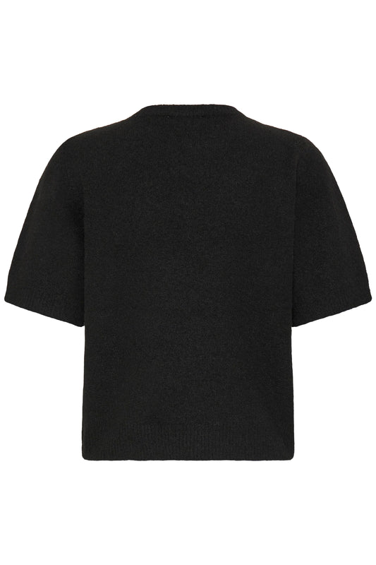 Byomea Rhinestone Short Sleeve Jumper | Meteorite