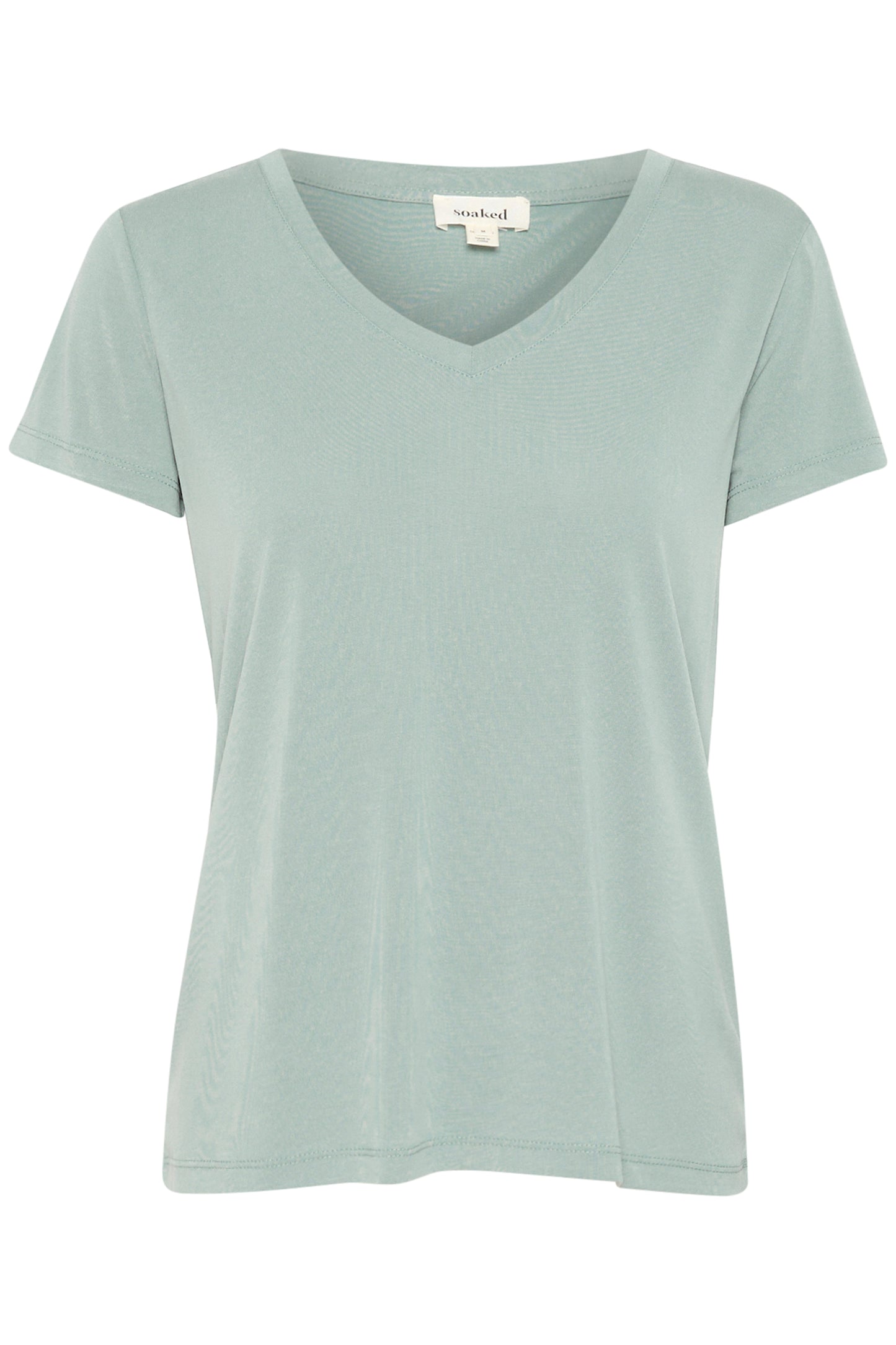 Soaked in Luxury Columbine V-Neck T-Shirt | Silver Blue