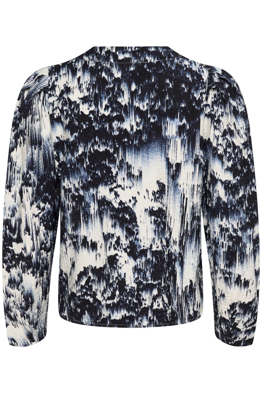 Soaked in Luxury Jazzlyn Blouse | Dark Navy Landscape Print