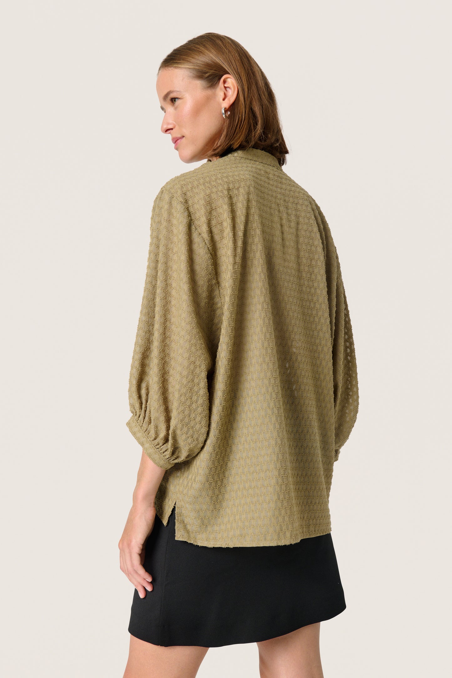 Soaked in Luxury Kettie Amily Blouse | Covert Green