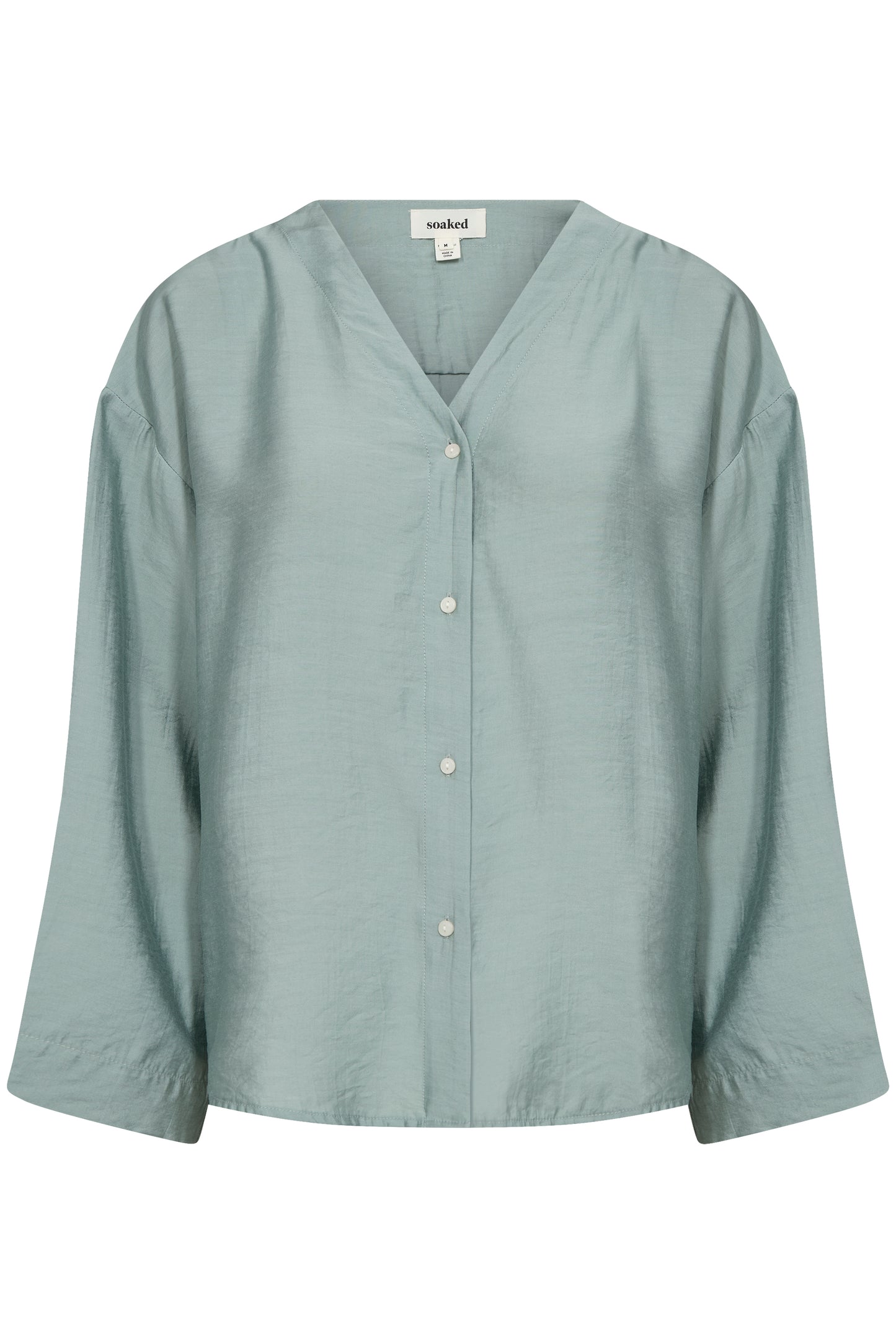 Soaked in Luxury Leodora Shirt Blouse | Silver Blue