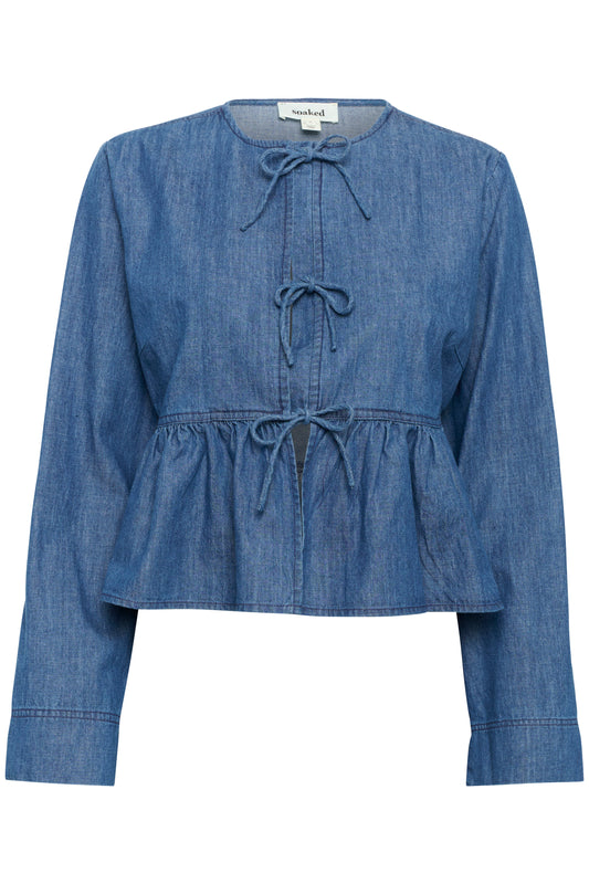 Soaked in Luxury Chamy Shirt Blouse | Medium Blue Denim